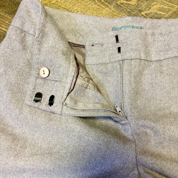 Ann Taylor Wool Cashmere Blend Straight Leg Pants Womens 8 Beige Purple Office - Picture 3 of 11